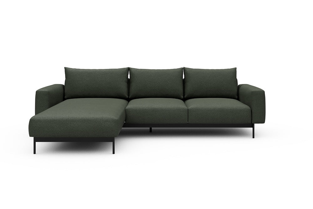 Arthon Modular Sofa - B2M - 275 x 185 cm - Chaise + 2 Seater - 488 Denari Forest Green