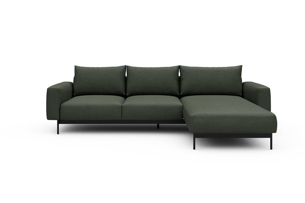 Arthon Modular Sofa - B2 - 275 x 185 cm - 2 Seater + Chaise - 488 Denari Forest Green