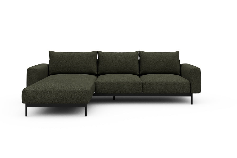 Arthon Modular Sofa - B2M - 275 x 185 cm - Chaise + 2 Seater - 535 Bouclé Forest Green