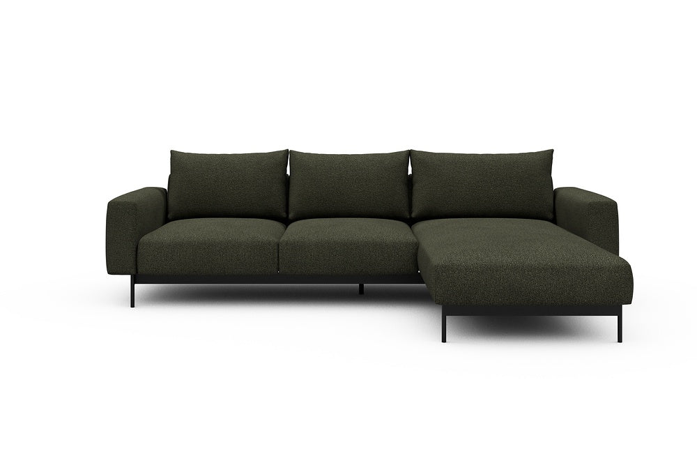 Arthon Modular Sofa - B2 - 275 x 185 cm - 2 Seater + Chaise - 535 Bouclé Forest Green