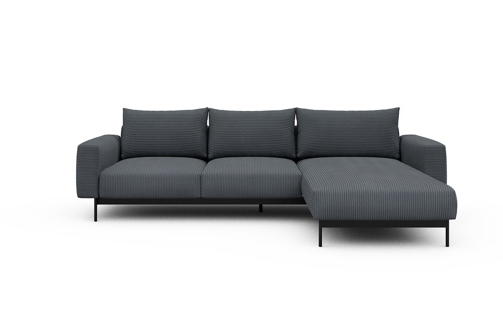 Arthon Modular Sofa - B2 - 275 x 185 cm - 2 Seater + Chaise - 592 Corduroy Silvermist