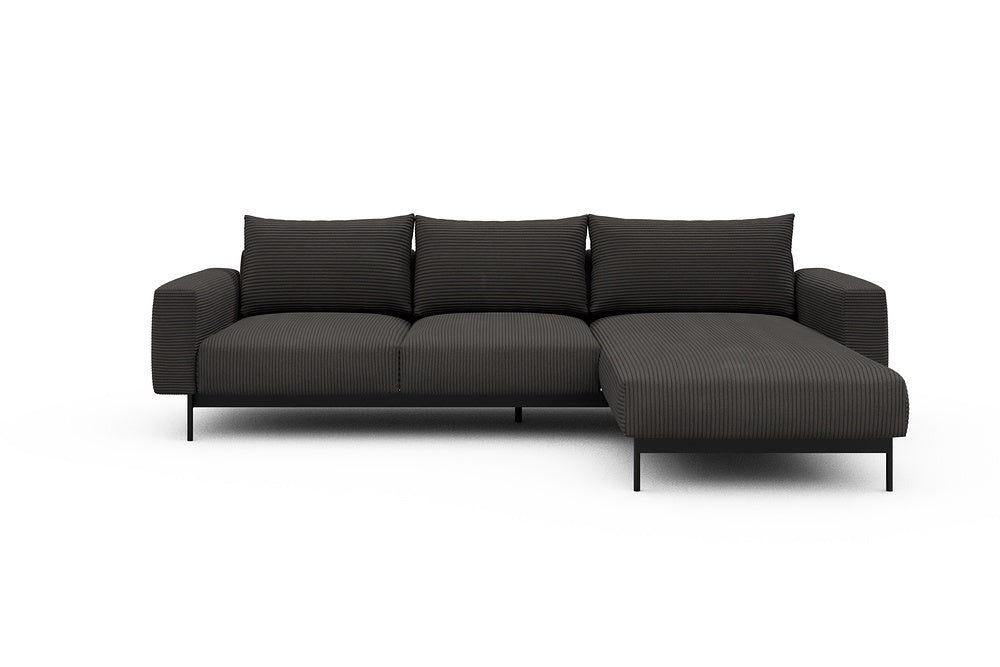 Arthon Modular Sofa - B2 - 275 x 185 cm - 2 Seater + Chaise - 597 Corduroy Charcoal