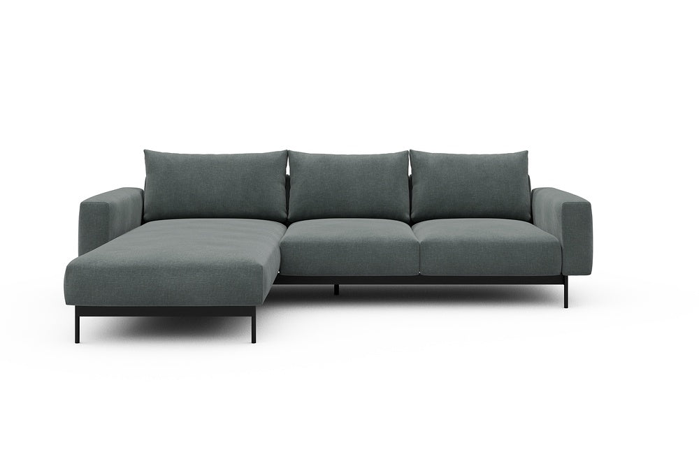 Arthon Modular Sofa - B2M - 275 x 185 cm - Chaise + 2 Seater - 812 Smooth Smooth Silver Grey