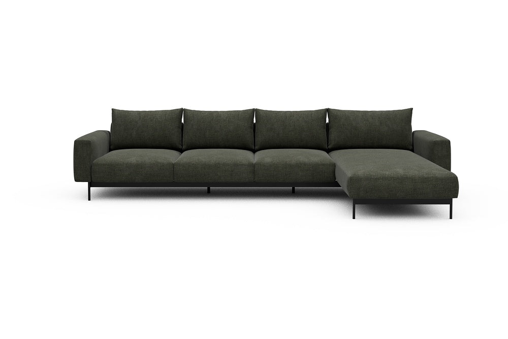 Arthon Modular Sofa - B3 - 350 x 185 cm - 3 Seater + Chaise - 413 Esina Olive Green