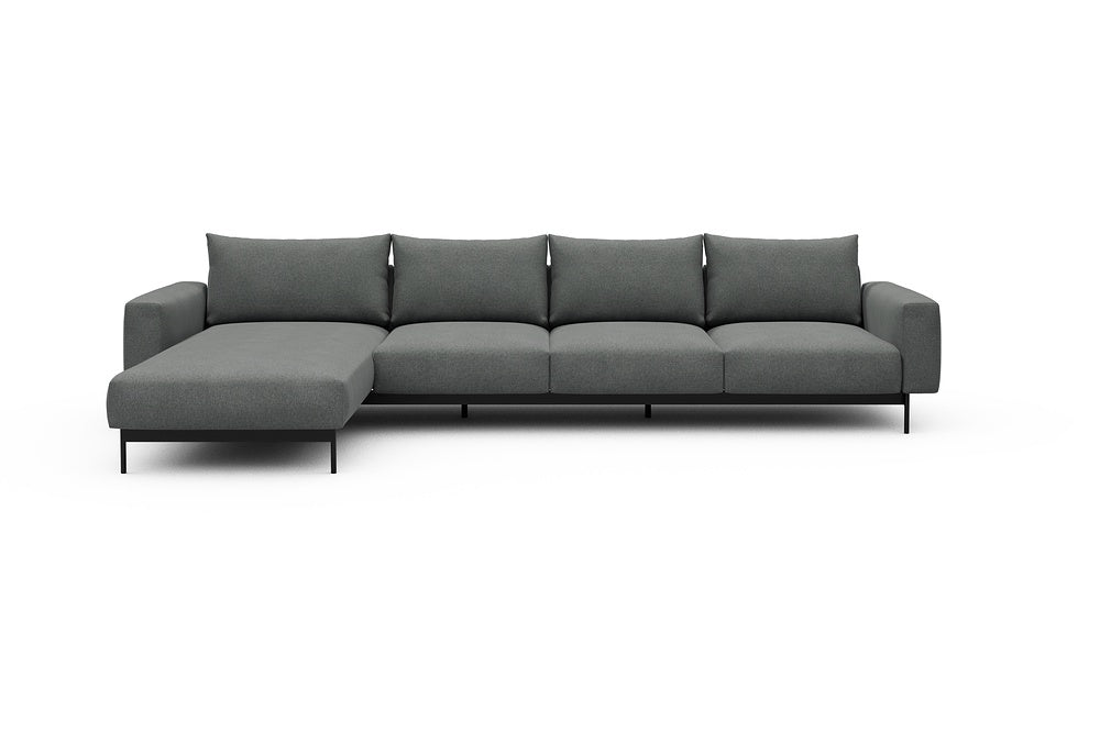Arthon Modular Sofa - B3M - 350 x 185 cm - Chaise + 3 Seater - 440 Satya Steel Grey