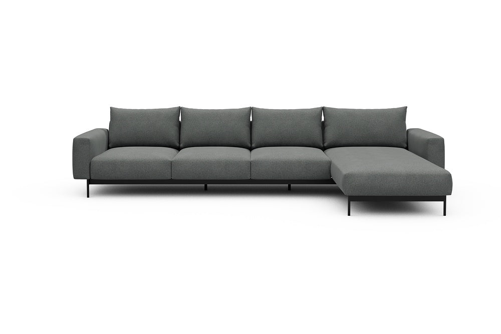 Arthon Modular Sofa - B3 - 350 x 185 cm - 3 Seater + Chaise - 440 Satya Steel Grey