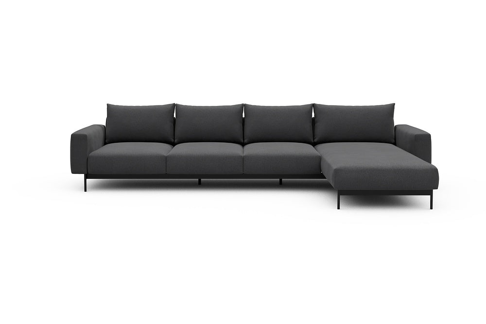Arthon Modular Sofa - B3 - 350 x 185 cm - 3 Seater + Chaise - 441 Satya Warm Zinc