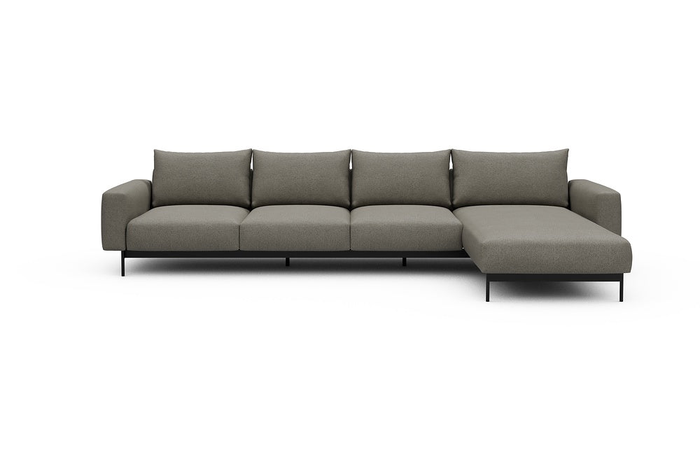 Arthon Modular Sofa - B3 - 350 x 185 cm - 3 Seater + Chaise - 486 Denari Warm Grey