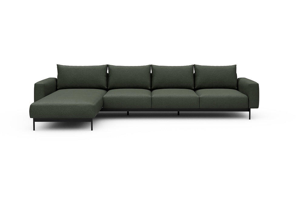 Arthon Modular Sofa - B3M - 350 x 185 cm - Chaise + 3 Seater - 488 Denari Forest Green