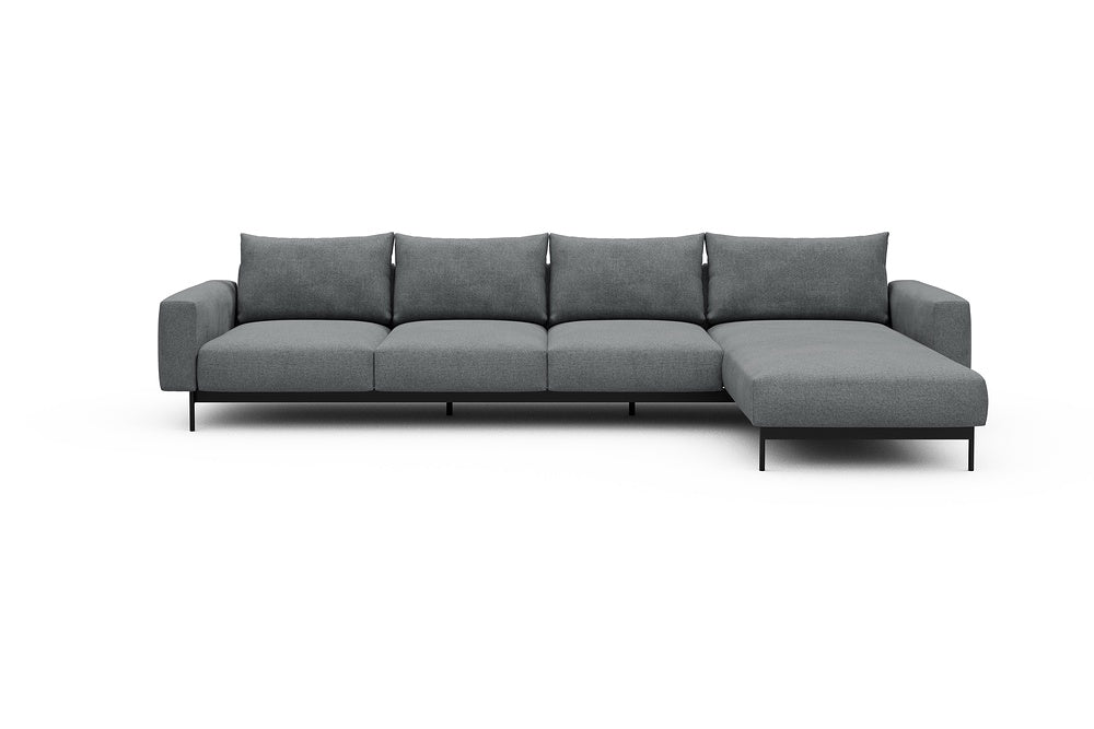 Arthon Modular Sofa - B3 - 350 x 185 cm - 3 Seater + Chaise - 495 Casone Gravel Grey