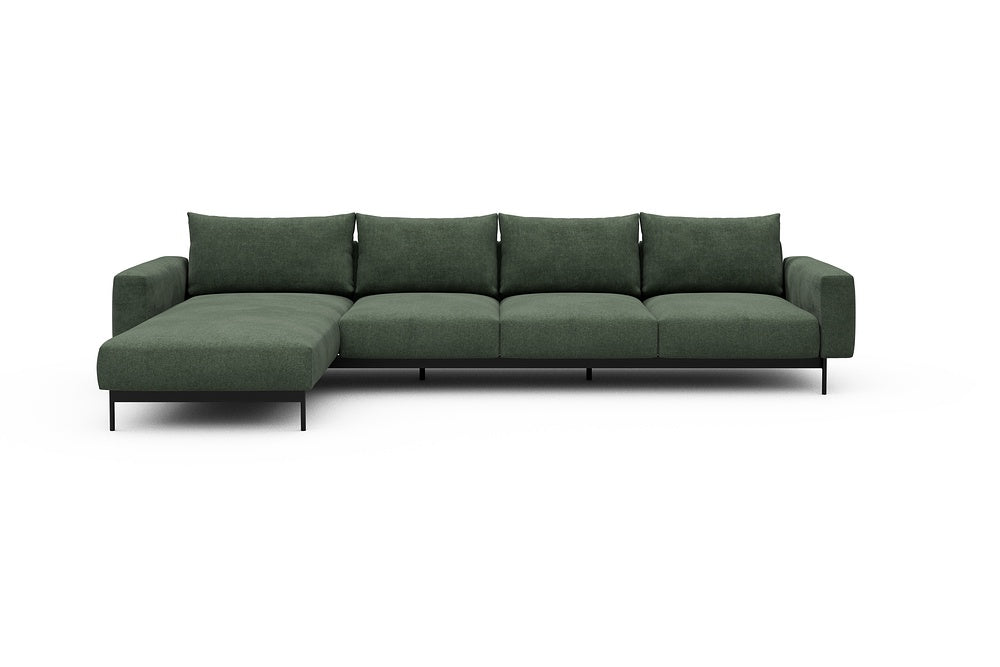 Arthon Modular Sofa - B3M - 350 x 185 cm - Chaise + 3 Seater - 498 Casone Forest Green