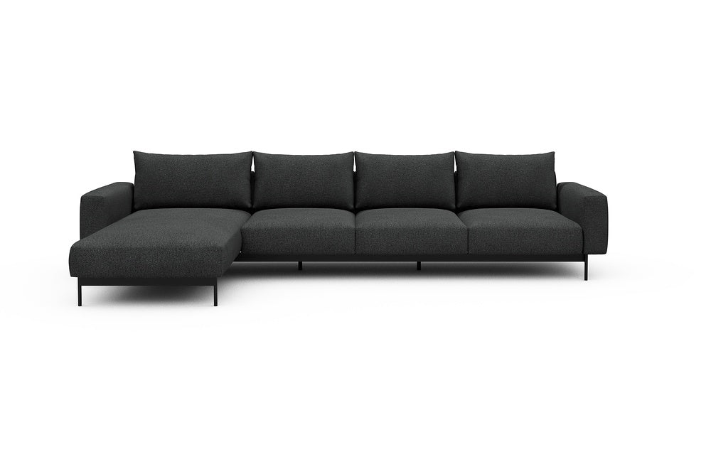 Arthon Modular Sofa - B3M - 350 x 185 cm - Chaise + 3 Seater - 529 Bouclé Charcoal