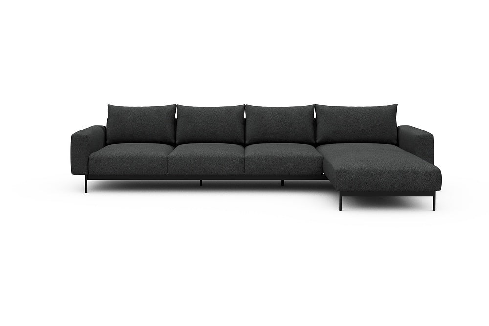 Arthon Modular Sofa - B3 - 350 x 185 cm - 3 Seater + Chaise - 529 Bouclé Charcoal