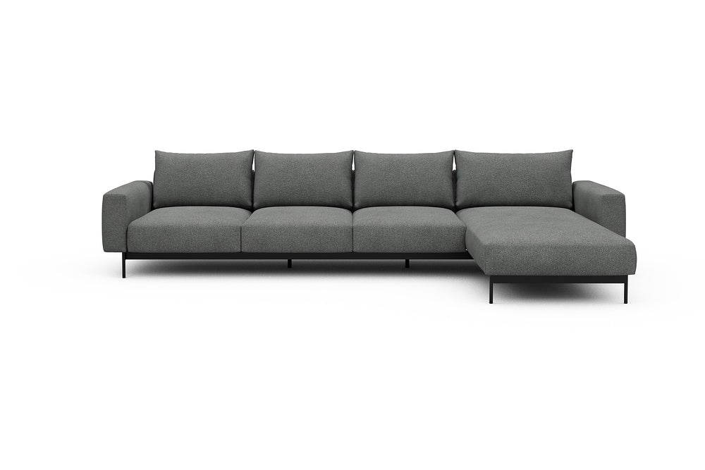 Arthon Modular Sofa - B3 - 350 x 185 cm - 3 Seater + Chaise - 533 Bouclé Ash Grey