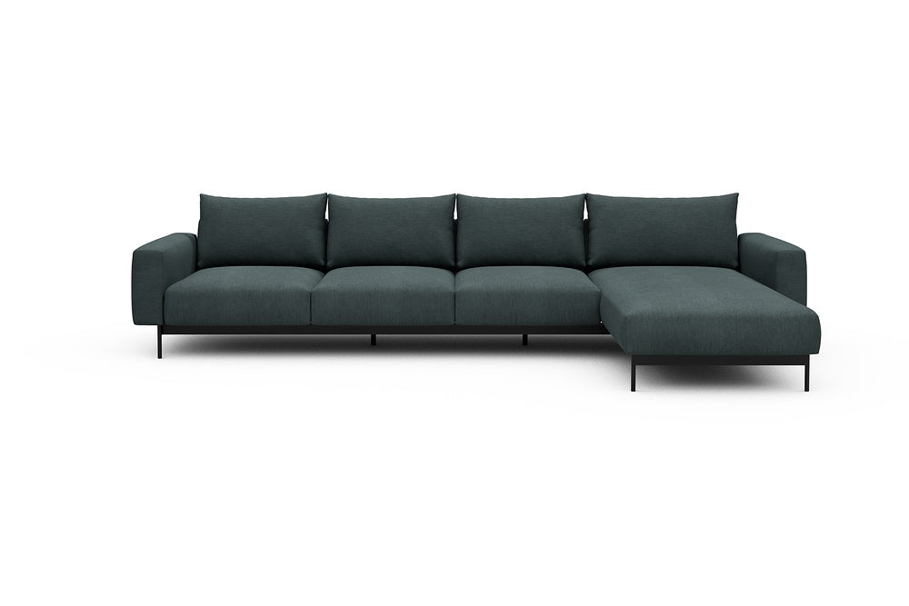 Arthon Modular Sofa - B3 - 350 x 185 cm - 3 Seater + Chaise - 573 Vivus Dusty Blue