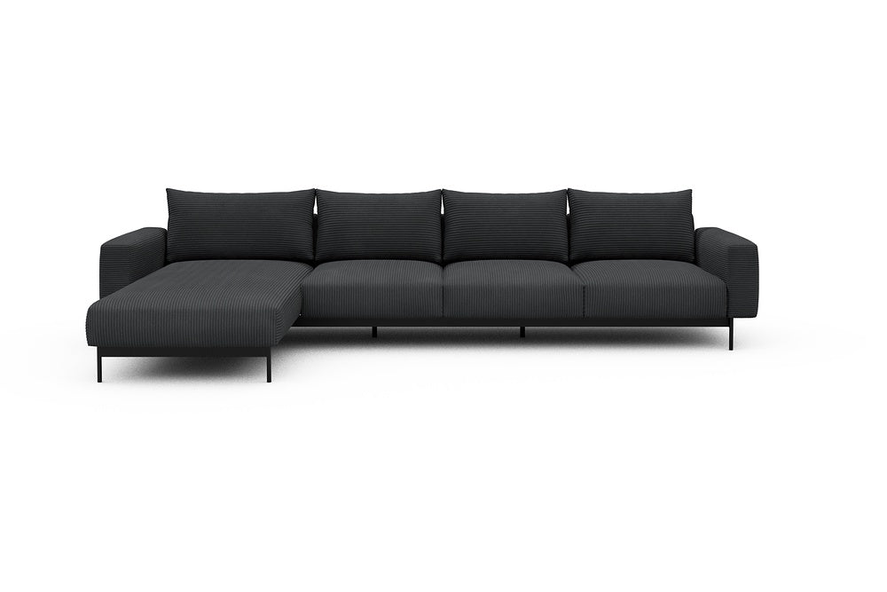 Arthon Modular Sofa - B3M - 350 x 185 cm - Chaise + 3 Seater - 593 Corduroy Graphite