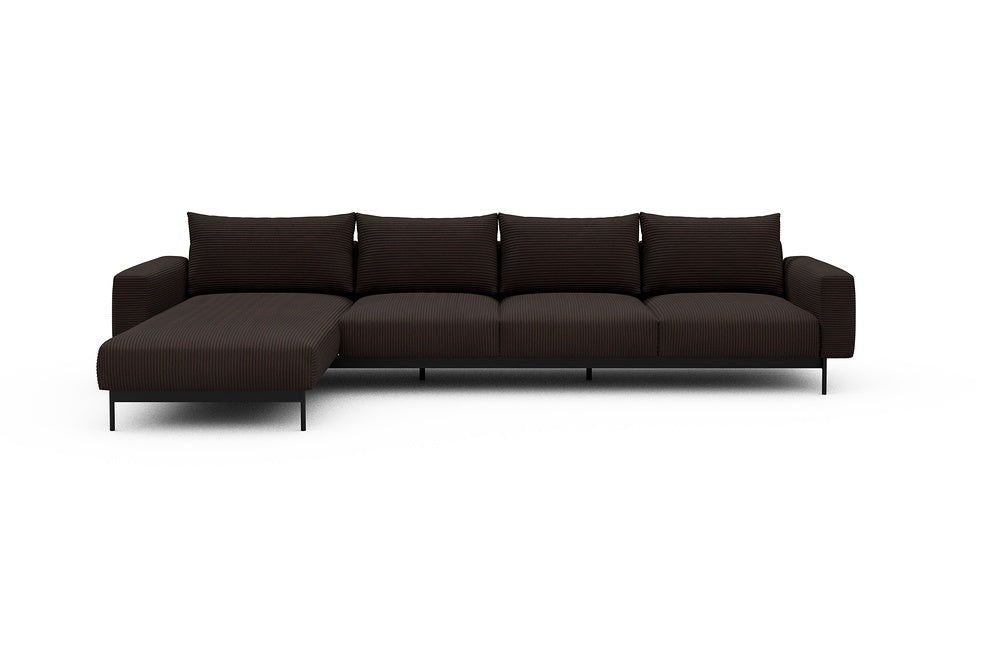 Arthon Modular Sofa - B3M - 350 x 185 cm - Chaise + 3 Seater - 600 Corduroy Cocoa