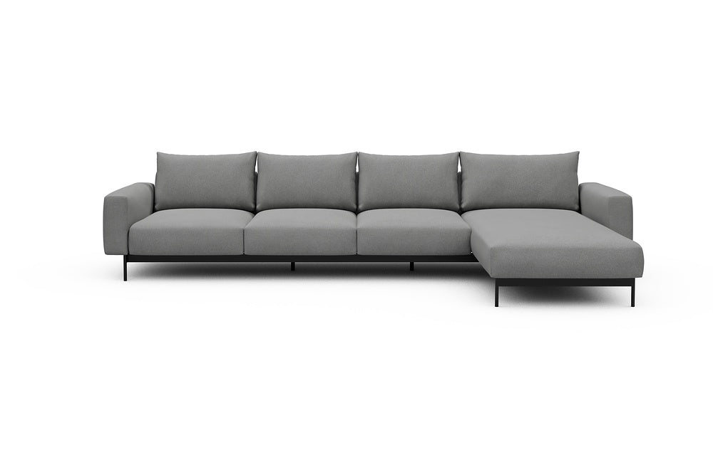 Arthon Modular Sofa - B3 - 350 x 185 cm - 3 Seater + Chaise - 764 Cura Sand Grey