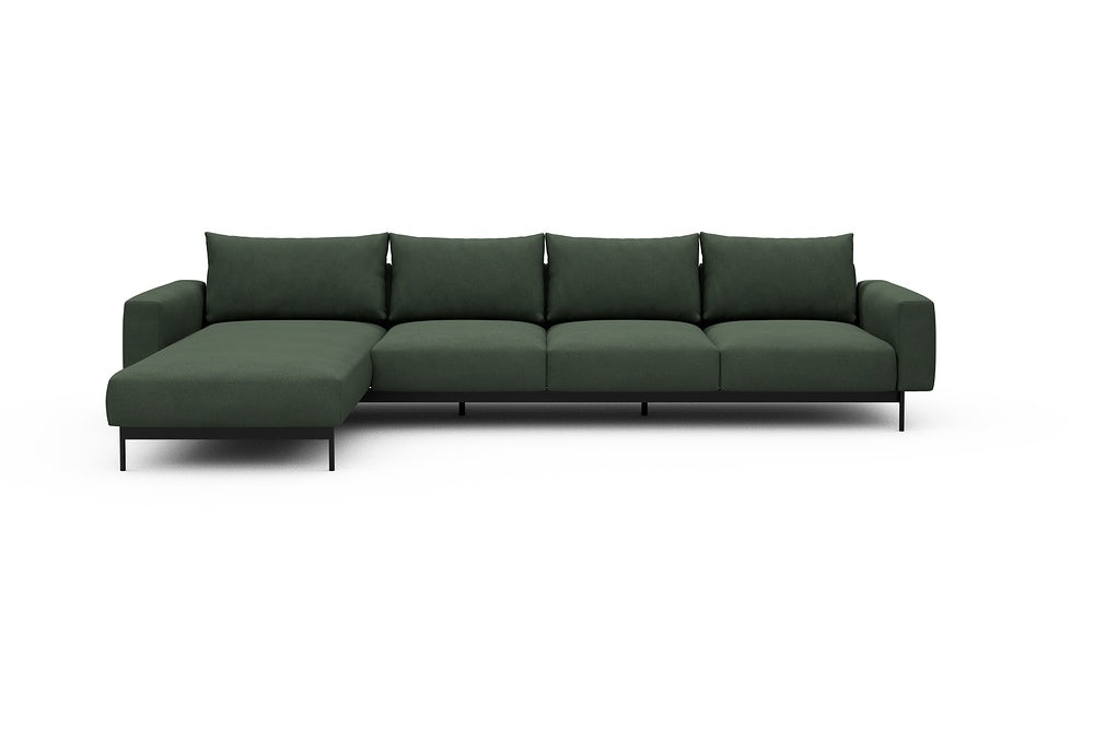 Arthon Modular Sofa - B3M - 350 x 185 cm - Chaise + 3 Seater - 769 Cura Saga Green