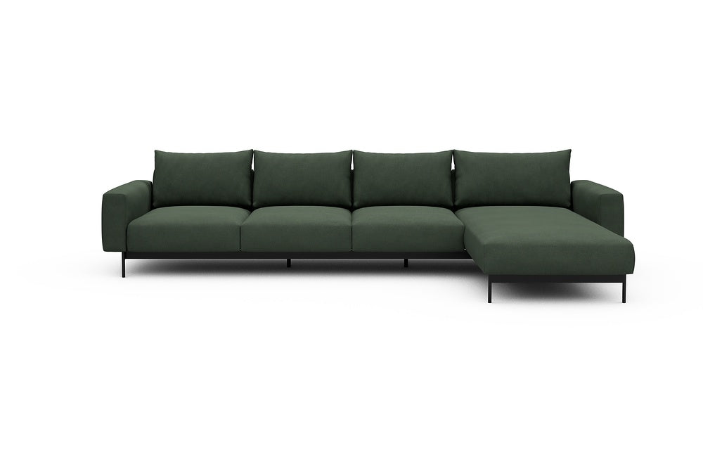 Arthon Modular Sofa - B3 - 350 x 185 cm - 3 Seater + Chaise - 769 Cura Saga Green