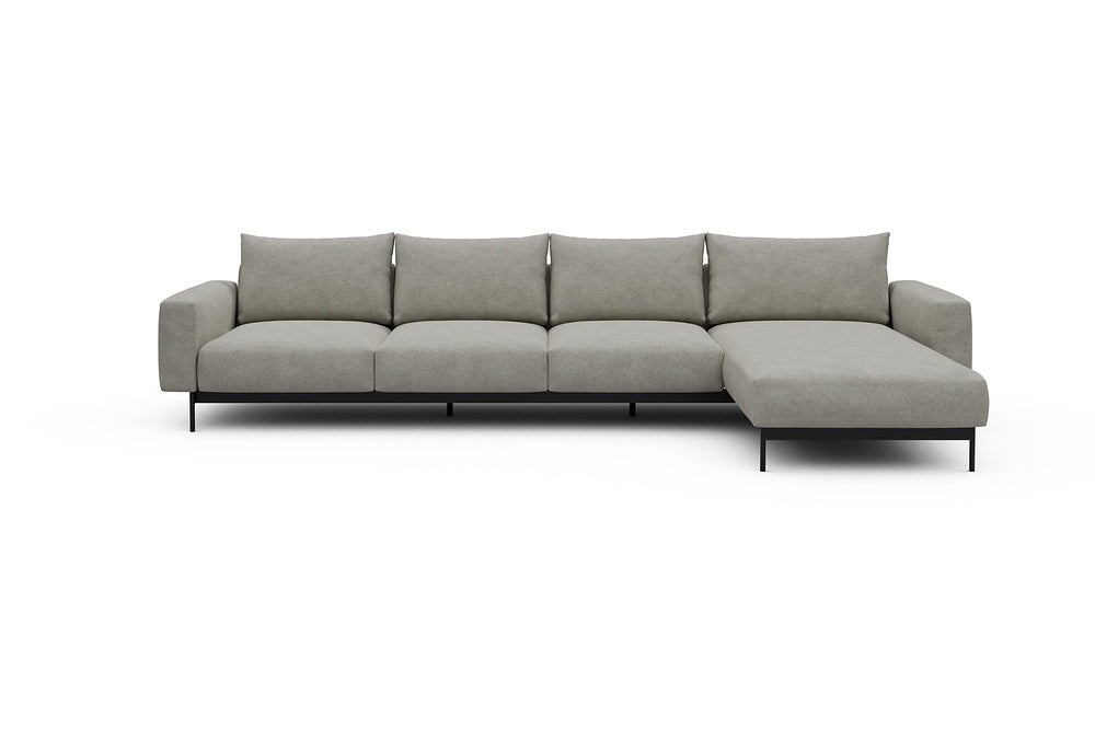 Arthon Modular Sofa - B3 - 350 x 185 cm - 3 Seater + Chaise - 773 Carreno Moon Stone White