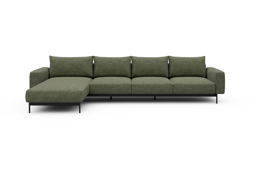 Arthon Modular Sofa - B3M - 350 x 185 cm - Chaise + 3 Seater - 775 Carreno Vivid Green