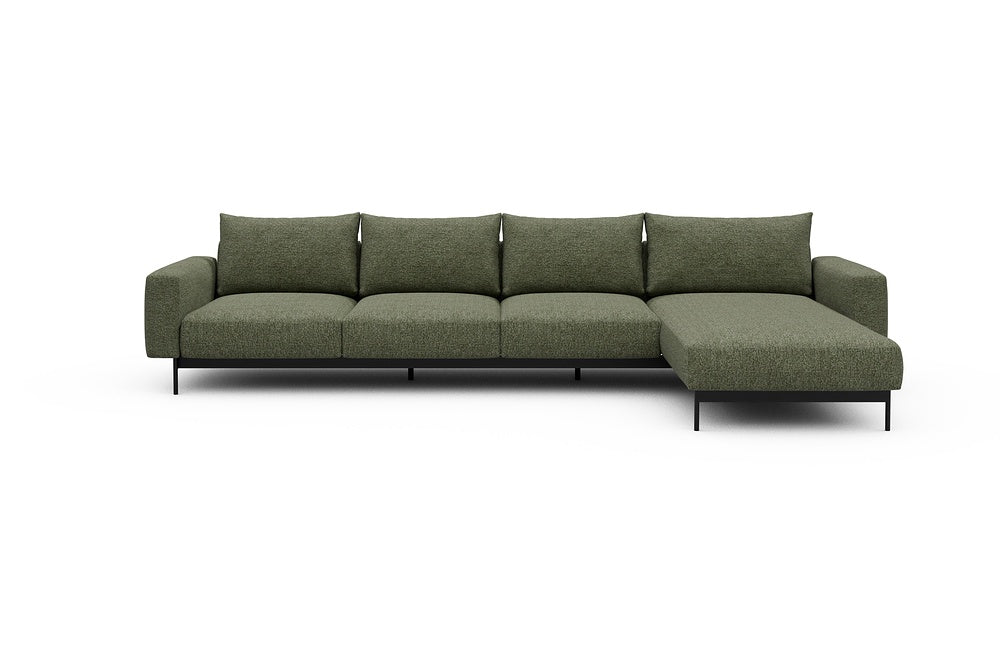 Arthon Modular Sofa - B3 - 350 x 185 cm - 3 Seater + Chaise - 775 Carreno Vivid Green