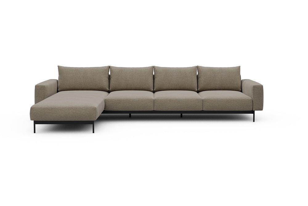 Arthon Modular Sofa - B3M - 350 x 185 cm - Chaise + 3 Seater - 810 Smooth Smooth Beige