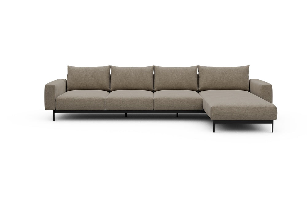 Arthon Modular Sofa - B3 - 350 x 185 cm - 3 Seater + Chaise - 810 Smooth Smooth Beige