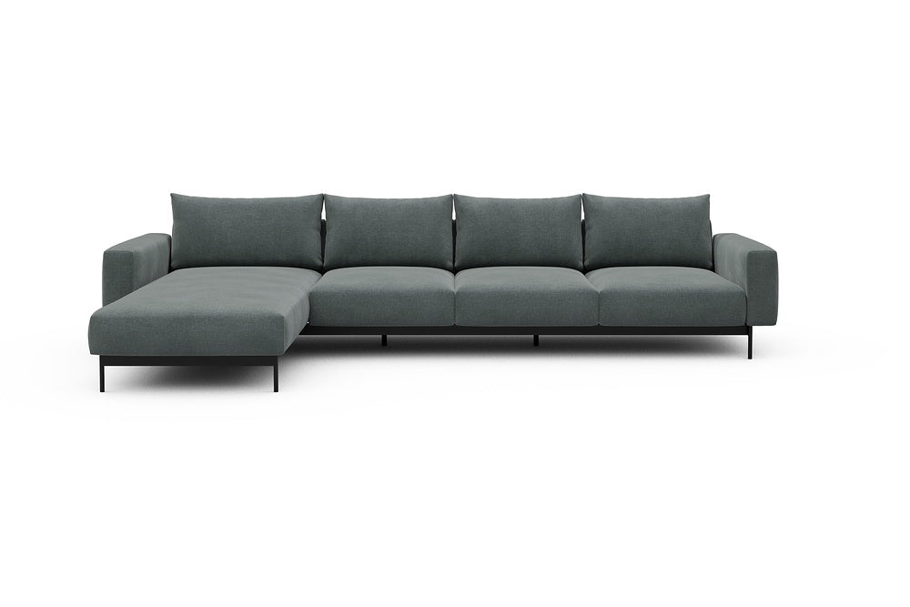 Arthon Modular Sofa - B3M - 350 x 185 cm - Chaise + 3 Seater - 812 Smooth Smooth Silver Grey