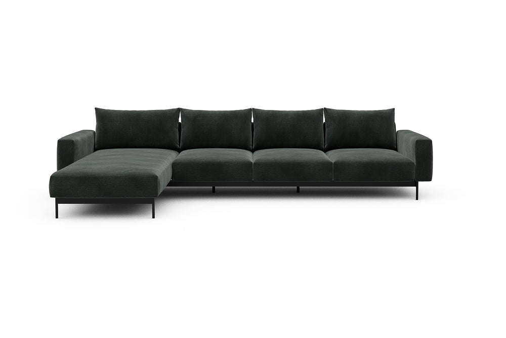 Arthon Modular Sofa - B3M - 350 x 185 cm - Chaise + 3 Seater - 814 Smooth Laural Green