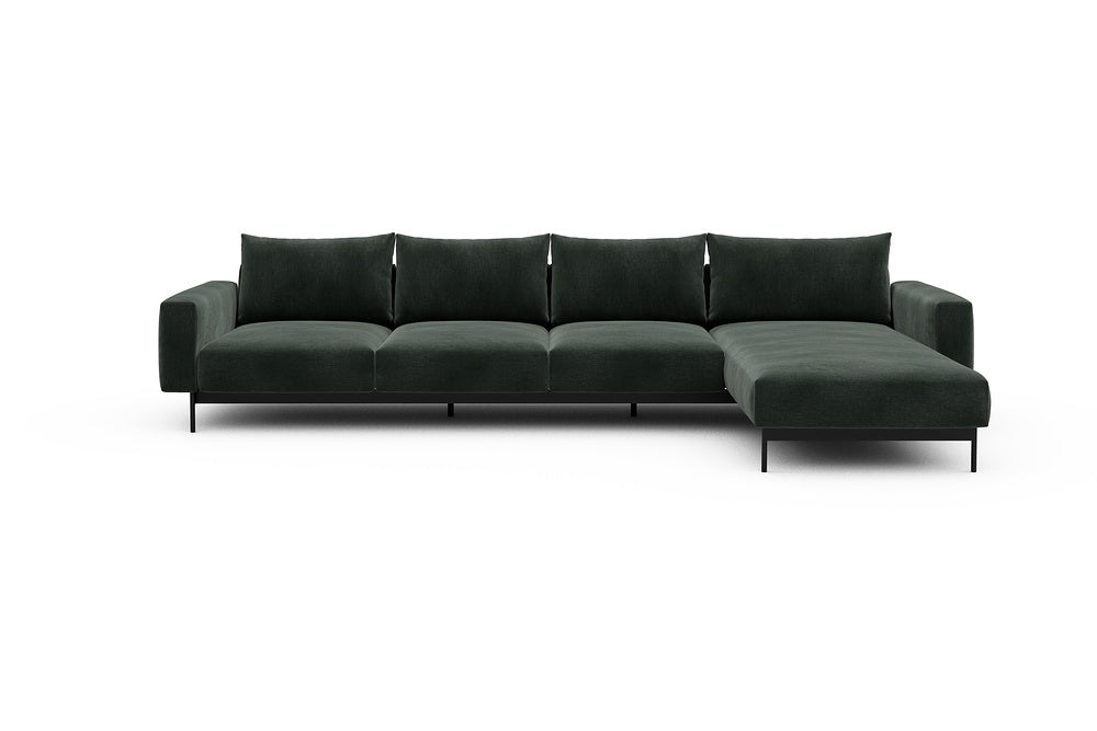 Arthon Modular Sofa - B3 - 350 x 185 cm - 3 Seater + Chaise - 814 Smooth Laural Green