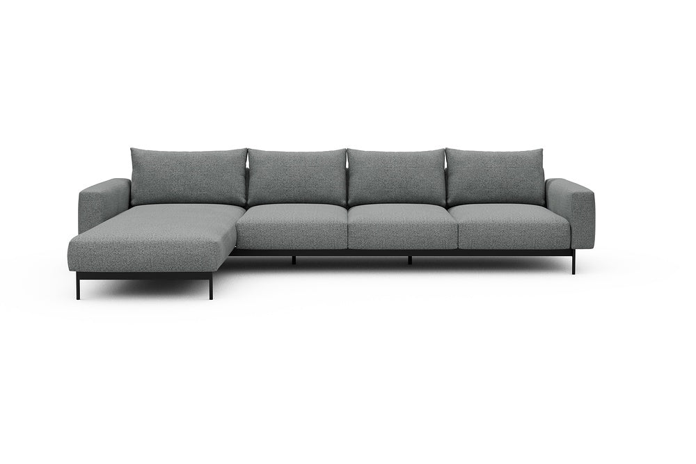 Arthon Modular Sofa - B3M - 350 x 185 cm - Chaise + 3 Seater - 819 Aivi Gravel Grey