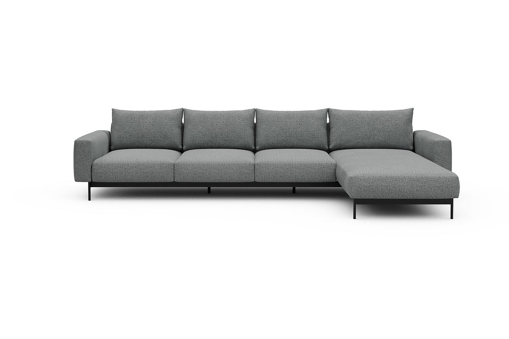 Arthon Modular Sofa - B3 - 350 x 185 cm - 3 Seater + Chaise - 819 Aivi Gravel Grey