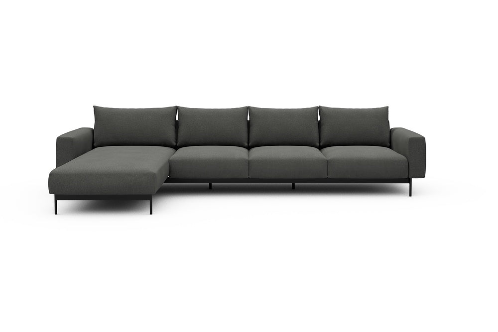 Arthon Modular Sofa - B3M - 350 x 185 cm - Chaise + 3 Seater - 852 Mahoga Seal Grey