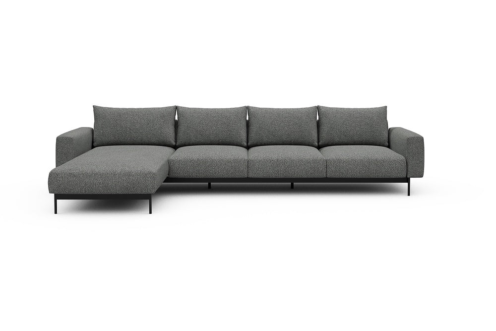 Arthon Modular Sofa - B3M - 350 x 185 cm - Chaise + 3 Seater - 868 Vanora Warm Grey