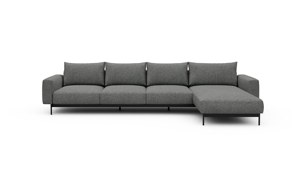 Arthon Modular Sofa - B3 - 350 x 185 cm - 3 Seater + Chaise - 868 Vanora Warm Grey