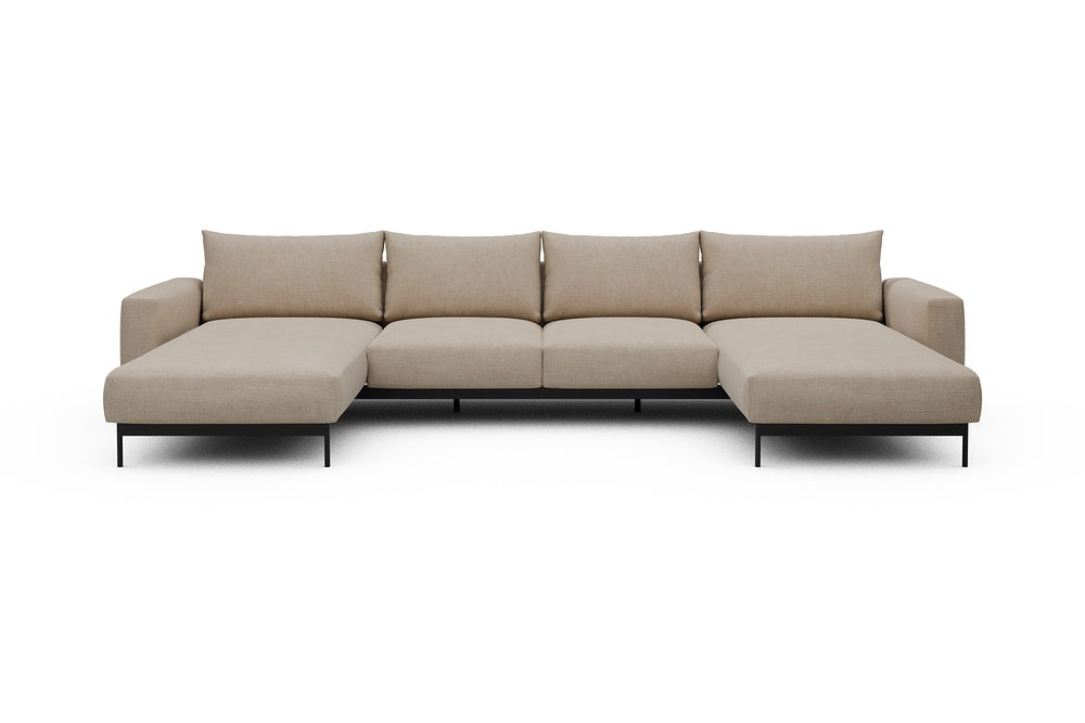 Arthon Modular Sofa - B4M - 365 x 185 cm - Chaise + 2 Seater + Chaise - 410 Esina Almond Beige