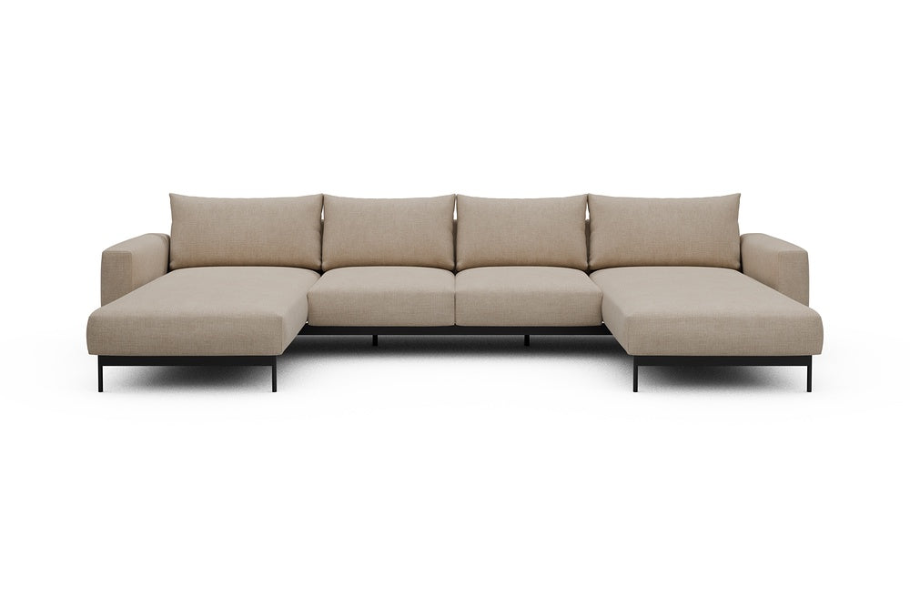 Arthon Modular Sofa - B4 - 365 x 185 cm - Chaise + 2 Seater + Chaise - 410 Esina Almond Beige