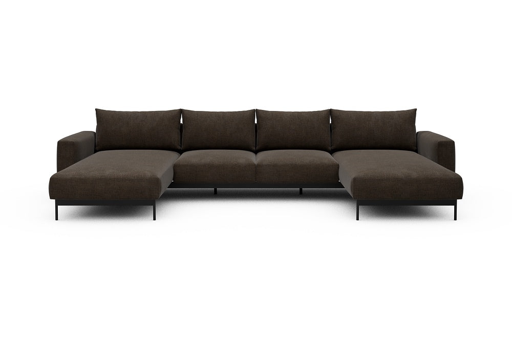 Arthon Modular Sofa - B4M - 365 x 185 cm - Chaise + 2 Seater + Chaise - 411 Esina Cedar Brown