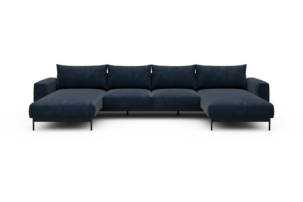 Arthon Modular Sofa - B4M - 365 x 185 cm - Chaise + 2 Seater + Chaise - 414 Esina Indigo Blue