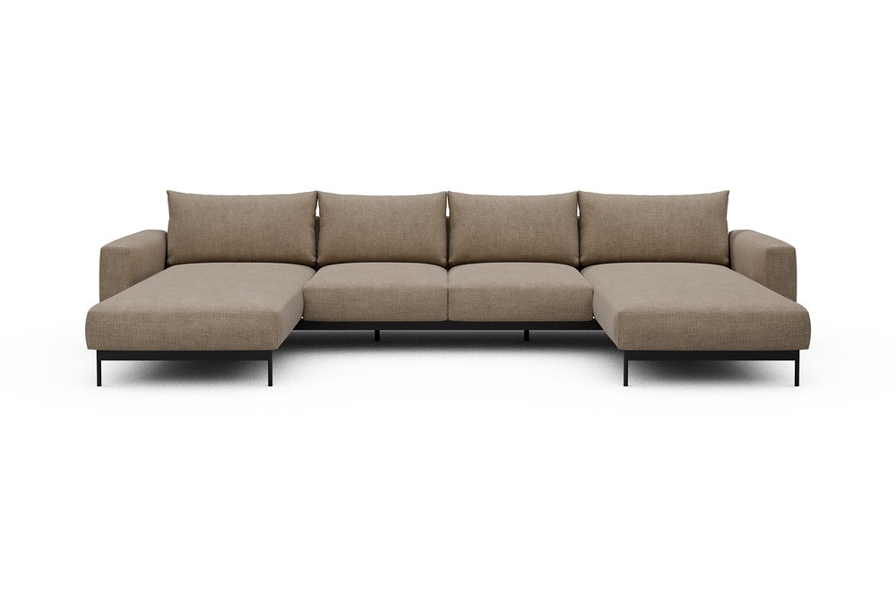 Arthon Modular Sofa - B4M - 365 x 185 cm - Chaise + 2 Seater + Chaise - 417 Esina Mocha