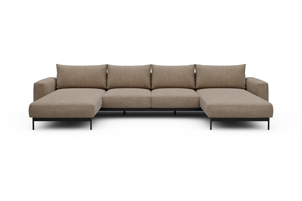 Arthon Modular Sofa - B4 - 365 x 185 cm - Chaise + 2 Seater + Chaise - 417 Esina Mocha