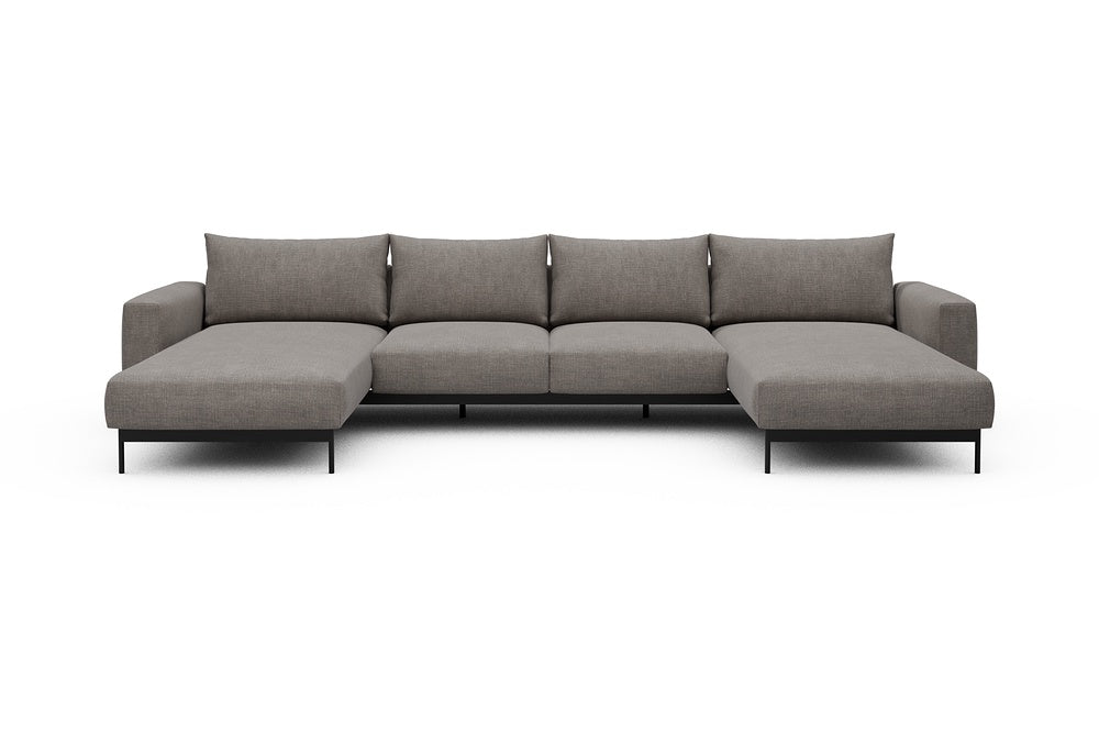 Arthon Modular Sofa - B4M - 365 x 185 cm - Chaise + 2 Seater + Chaise - 418 Esina Truffle