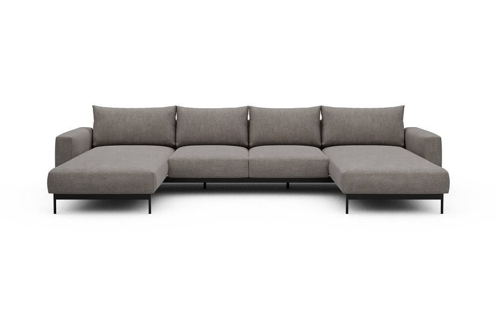 Arthon Modular Sofa - B4 - 365 x 185 cm - Chaise + 2 Seater + Chaise - 418 Esina Truffle