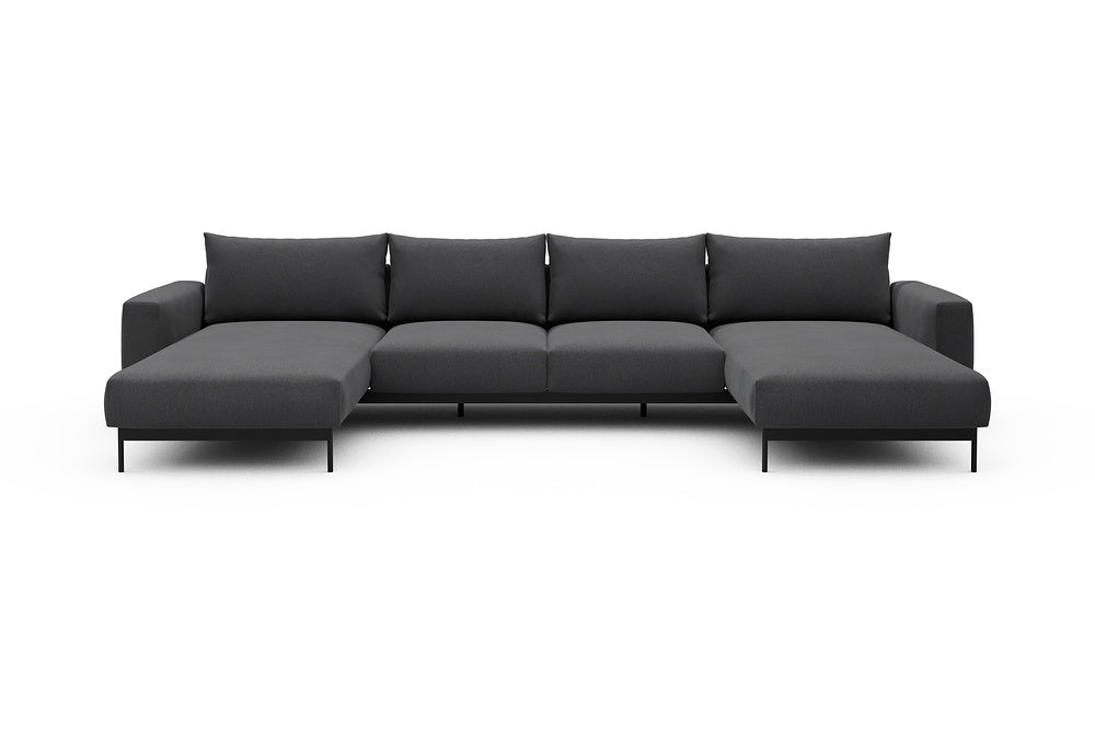 Arthon Modular Sofa - B4M - 365 x 185 cm - Chaise + 2 Seater + Chaise - 441 Satya Warm Zinc
