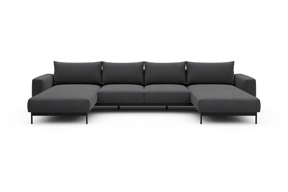 Arthon Modular Sofa - B4 - 365 x 185 cm - Chaise + 2 Seater + Chaise - 441 Satya Warm Zinc