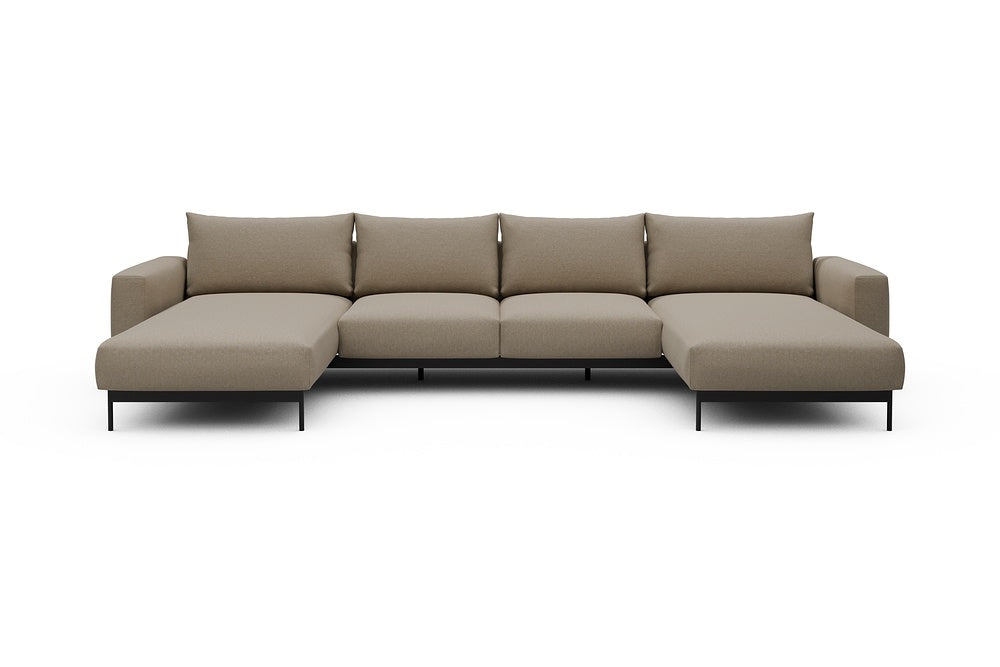 Arthon Modular Sofa - B4M - 365 x 185 cm - Chaise + 2 Seater + Chaise - 445 Satya Natural Biege