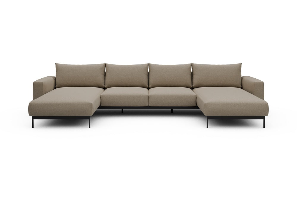Arthon Modular Sofa - B4 - 365 x 185 cm - Chaise + 2 Seater + Chaise - 445 Satya Natural Biege