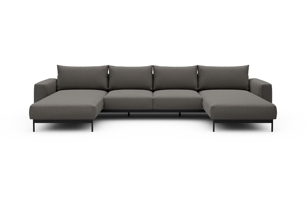 Arthon Modular Sofa - B4M - 365 x 185 cm - Chaise + 2 Seater + Chaise - 446 Satya Taupe Brown